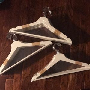 24 white wooden Hangers new!